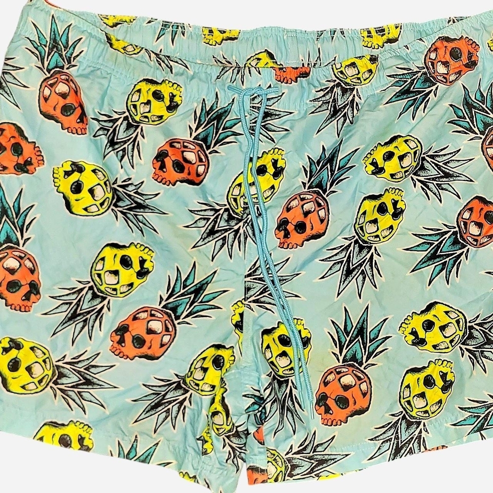 Colorful Skull Pineapple Women's 3x Swim Shorts
